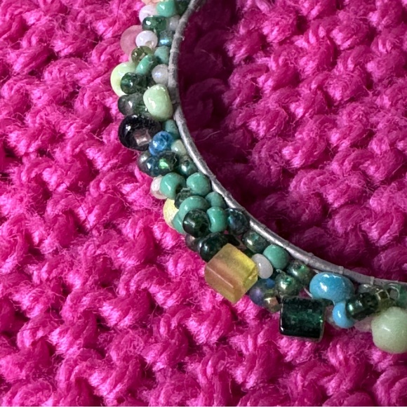 6cm Green Ombré Confetti Beaded Earrings - Picture 2 of 5